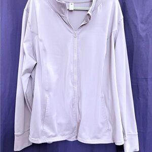 Velocity Full Zip Athletic Jacket Lilac Fog Stretch Gym Yoga Running 3X Plus